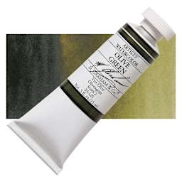 M. Graham Artists' Watercolor - Olive Green, 15 ml Tube and swatch