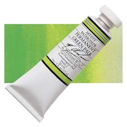 M. Graham Artists' Watercolor - Permanent Green Pale, 15 ml Tube and swatch