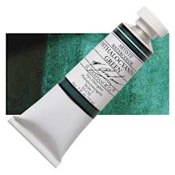 M. Graham Artists' Watercolor - Phthalo Green, 15 ml Tube and swatch