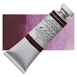 M. Graham Artists' Watercolor - Quinacridone Violet, 15 ml Tube and swatch