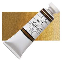 M. Graham Artists' Watercolor - Raw Sienna, 15 ml tube and swatch