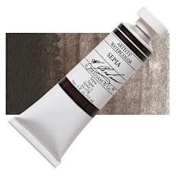 M. Graham Artists' Watercolor - Sepia, 15 ml tube and swatch