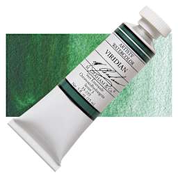 M. Graham Artists' Watercolor - Viridian, 15 ml tube and swatch