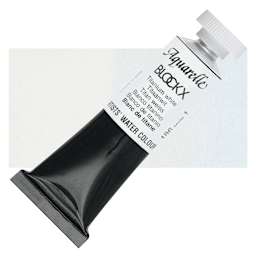 Blockx Artists' Watercolor - Titianium White, 15 ml Tube and swatch