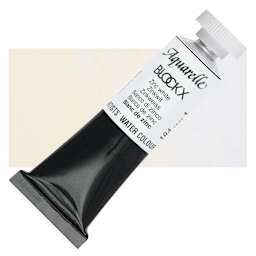 Blockx Artists' Watercolor - Zinc White, 15 ml tube and swatch