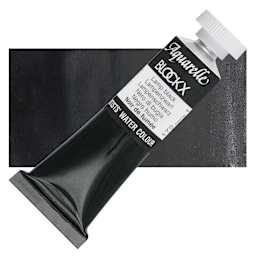 Blockx Artists' Watercolor - Lamp Black, 15 ml Tube and swatch