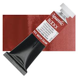Blockx Artists' Watercolor - Crimson Lake, 15 ml Tube and swatch