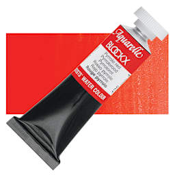Blockx Artists' Watercolor - Pyrrolo Red, 15 ml Tube and swatch