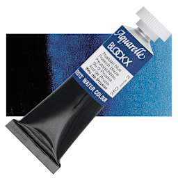 Blockx Artists' Watercolor - Prussian Blue, 15 ml Tube and swatch