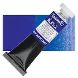 Blockx Artists' Watercolor - Cobalt Blue Dark, 15 ml Tube and swatch