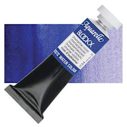 Blockx Artists' Watercolor - Ultramarine Violet, 15 ml tube and swatch