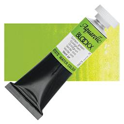 Blockx Artists' Watercolor - Golden Green, 15 ml Tube and swatch