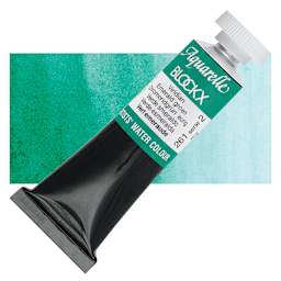Blockx Artists' Watercolor - Viridian, 15 ml tube and swatch