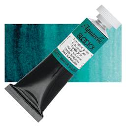 Blockx Artists' Watercolor - Turquoise Green, 15 ml Tube and swatch
