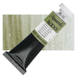 Blockx Artists' Watercolor - Green Earth, 15 ml tube and swatch