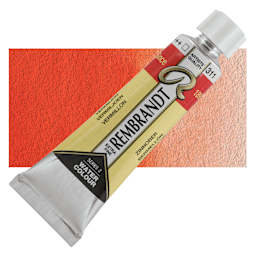 Rembrandt Artist Watercolor - Vermilion, 10 ml tube and swatch