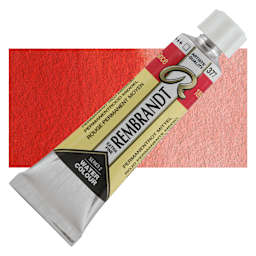 Rembrandt Artist Watercolor - Permanent Red Medium, 10 ml tube and swatch