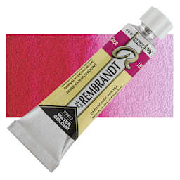 Rembrandt Artist Watercolors - Quinacridone Rose, 10 ml tube and swatch