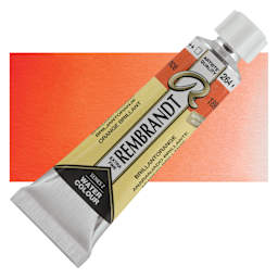 Rembrandt Artist Watercolor - Brilliant Orange, 10 ml tube and swatch