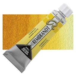 Rembrandt Artist Watercolor - Gamboge, 10 ml tube and swatch