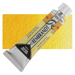 Rembrandt Artist Watercolor - Azo Yellow Medium Cadmium Free, 10 ml tube and swatch