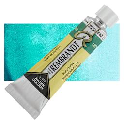 Rembrandt Artist Watercolor - Bluish Green, 10 ml tube and swatch