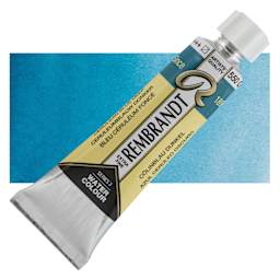 Rembrandt Artist Watercolor - Cerulean Blue Deep, 10 ml tube and swatch