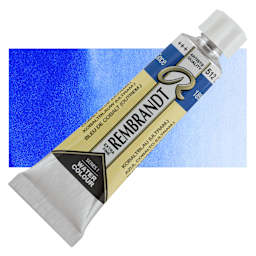 Rembrandt Artist Watercolor - Cobalt Blue Ultramarine, 10 ml tube and swatch