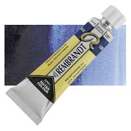 Rembrandt Artist Watercolor - Indanthrene Blue, 10 ml tube and swatch