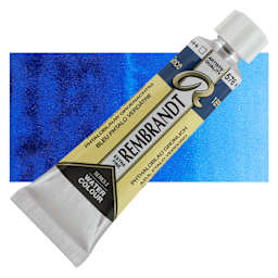 Rembrandt Artist Watercolor - Phthalo Blue Green, 10 ml tube and swatch