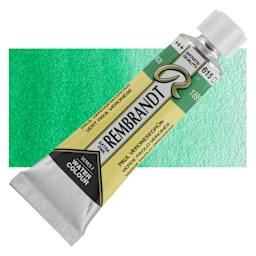 Rembrandt Artist Watercolor - Emerald Green, 10 ml tube and swatch