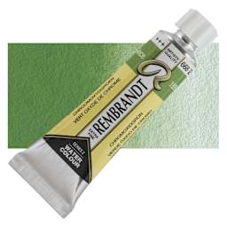 Rembrandt Artist Watercolor - Chromium Oxide Green, 10 ml tube and swatch