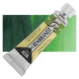 Rembrandt Artist Watercolor - Hookers Green Light, 10 ml tube and swatch