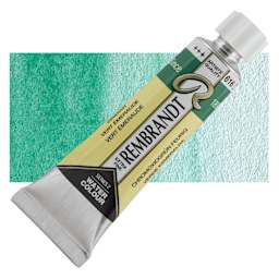 Rembrandt Artist Watercolor - Viridian, 10 ml tube and swatch