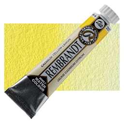 Rembrandt Artist Watercolor - Cadmium Yellow Lemon, 20 ml tube and swatch