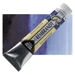 Rembrandt Artist Watercolor - Indanthrene Blue, 20 ml tube and swatch