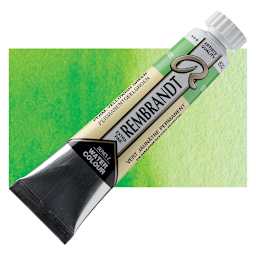 Rembrandt Artist Watercolor - Permanent Yellow Green, 20 ml tube and swatch