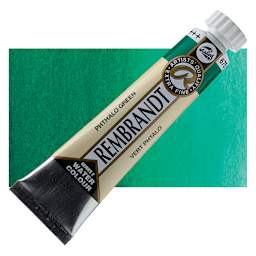 Rembrandt Artist Watercolor - Phthalo Green, 20 ml tube and swatch