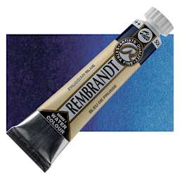 Rembrandt Artist Watercolor - Prussian Blue, 20 ml tube and swatch