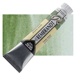 Rembrandt Artist Watercolor - Green Earth, 20 ml tube and swatch
