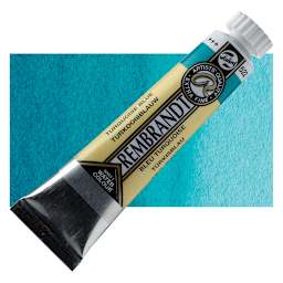 Rembrandt Artist Watercolor - Turquoise Blue, 20 ml tube and swatch