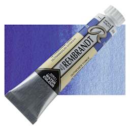 Rembrandt Artist Watercolor - Ultramarine Deep, 20 ml tube and swatch