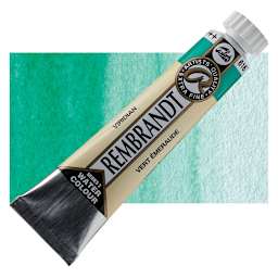 Rembrandt Artist Watercolor - Viridian, 20 ml tube and swatch
