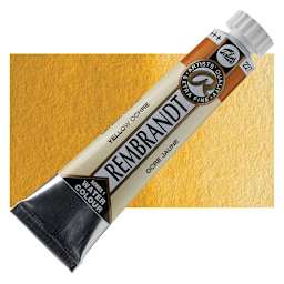 Rembrandt Artist Watercolor - Yellow Ochre, 20 ml tube and swatch
