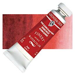 Grumbacher Finest Artists' Watercolor - Burnt Alizarin, 14 ml tube and swatch