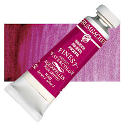 Grumbacher Finest Artists' Watercolor - Magenta, 14 ml tube and swatch