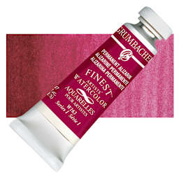 Grumbacher Finest Artists' Watercolor - Permanent Alizarin, 14 ml tube and swatch