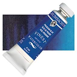 Grumbacher Finest Artists' Watercolor - Prussian Blue, 14 ml tube and swatch