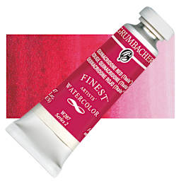 Grumbacher Finest Artists' Watercolor - Quinacridone Red, 14 ml tube and swatch