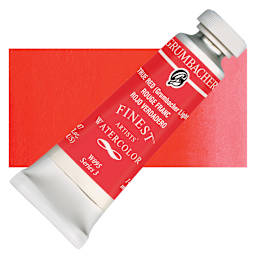 Grumbacher Finest Artists' Watercolor - True Red, 14 ml tube and swatch